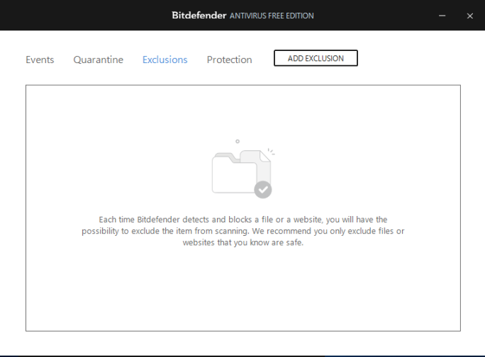 bitdefender antivirus free edition 除外設定