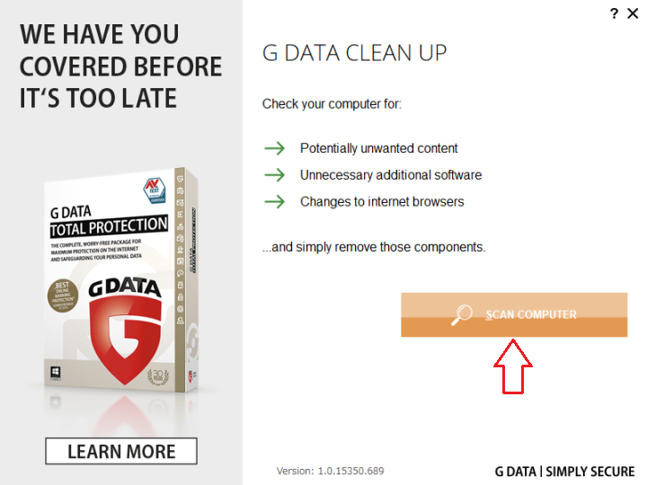 G DATA Clean up