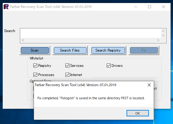 Farbar Recovery Scan Tool