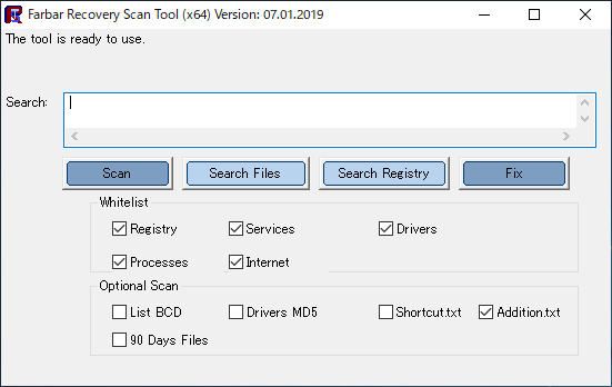 Farbar Recovery Scan Tool