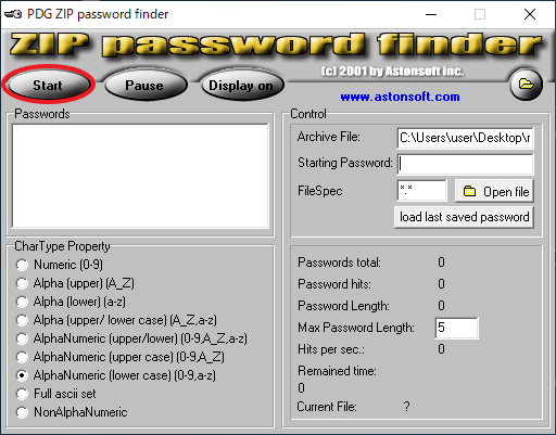 ZIP Password Finder