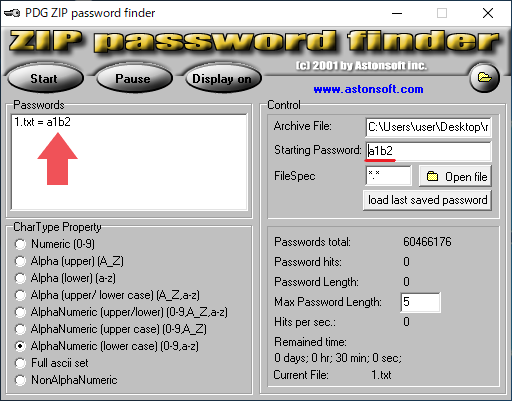 ZIP Password Finder