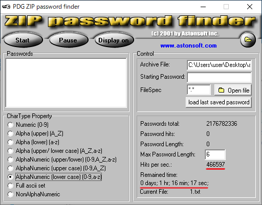 ZIP Password Finder