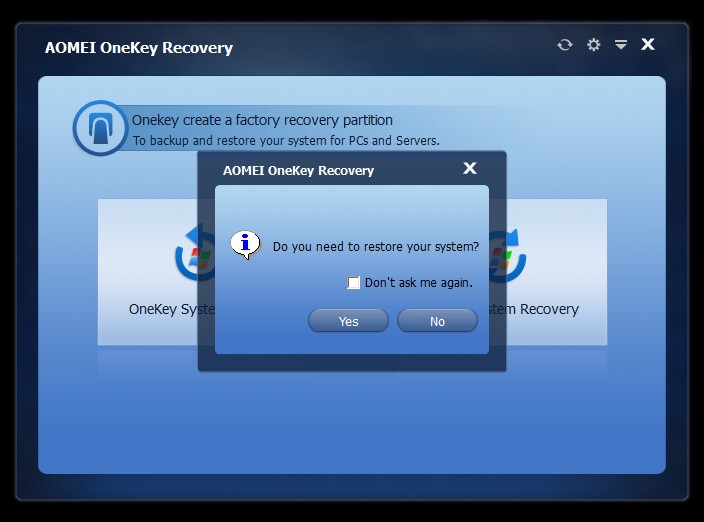 AOMEI OneKey Recovery