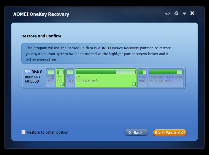 AOMEI OneKey Recovery