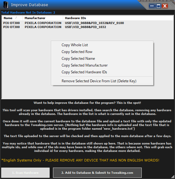 Tweaking.com - Hardware Identify