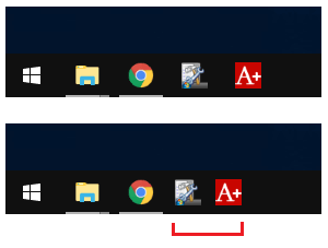 タスクバーアイコンのスペースを節約（7+ Taskbar Tweaker）