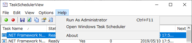 ヘルプメニュー（TaskSchedulerView）