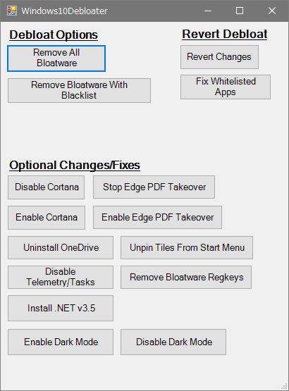 Windows10Debloater