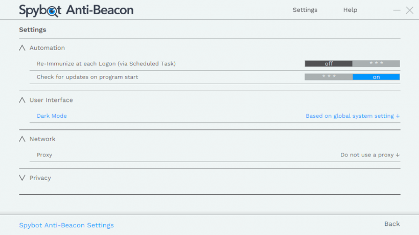 Spybot Anti-Beacon