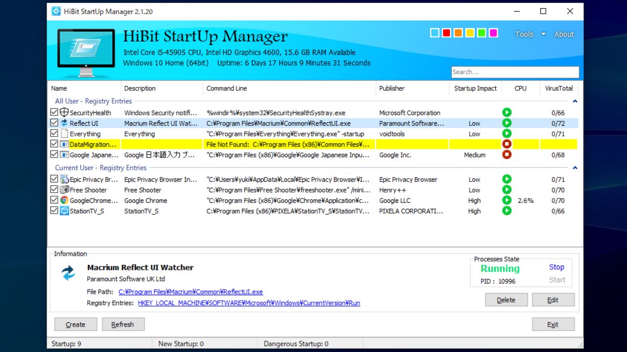 HiBit Startup Manager