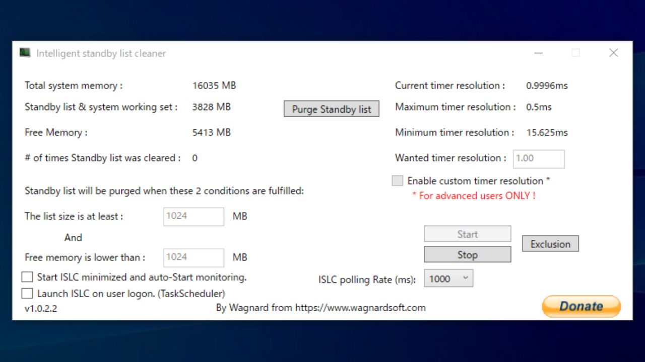 Intelligent Standby List Cleaner