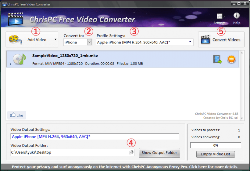 ChrisPC Free Video Converter