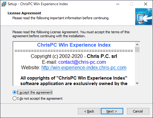 ChrisPC Win Experience Index