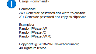 Sordum Random Password Generator