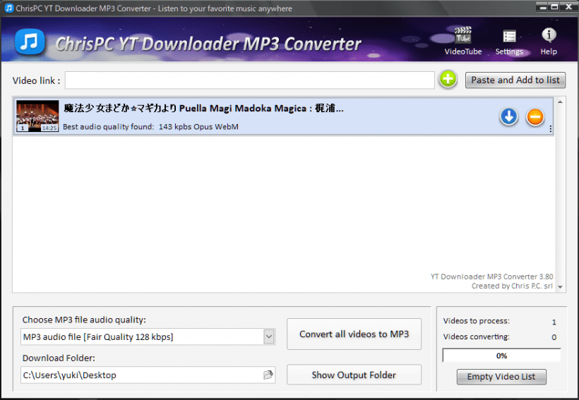 ChrisPC YT Downloader MP3 Converter