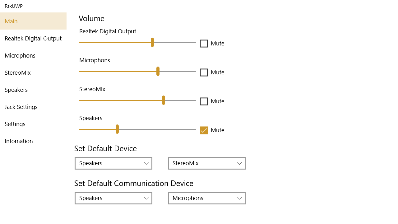 Realtek Audio Control