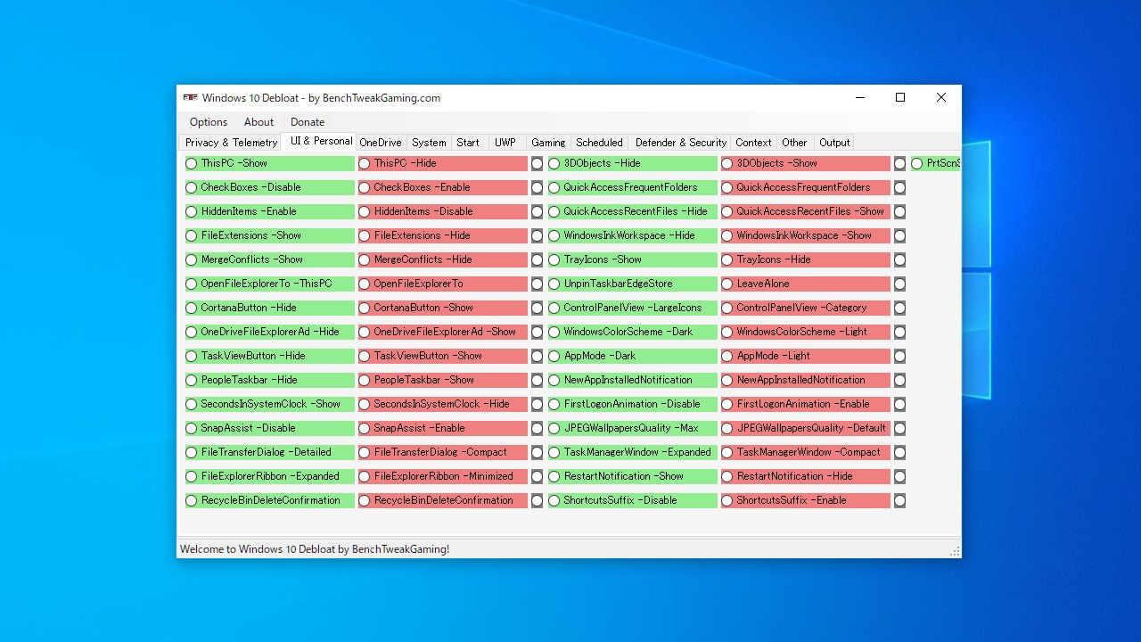 Windows 10 Debloat Tool GUI