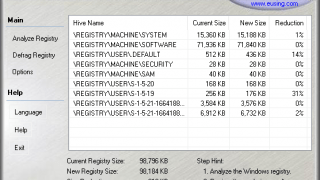 Eusing Free Registry Defrag