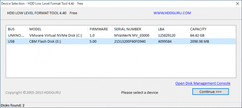 HDD Low Level Format Tool