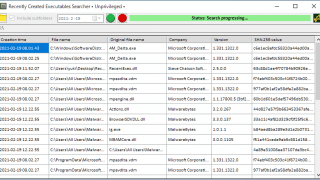 Recently Created Executables Searcher