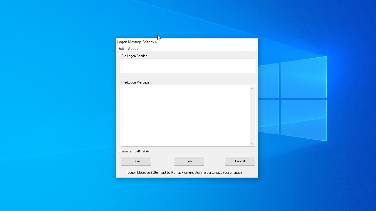 Logon Message Editor