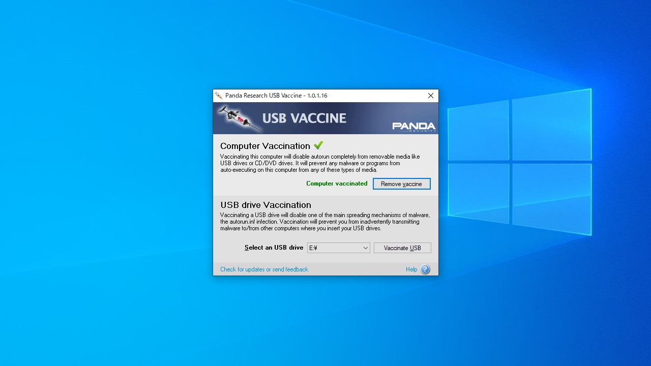 Panda USB and AutoRun Vaccine