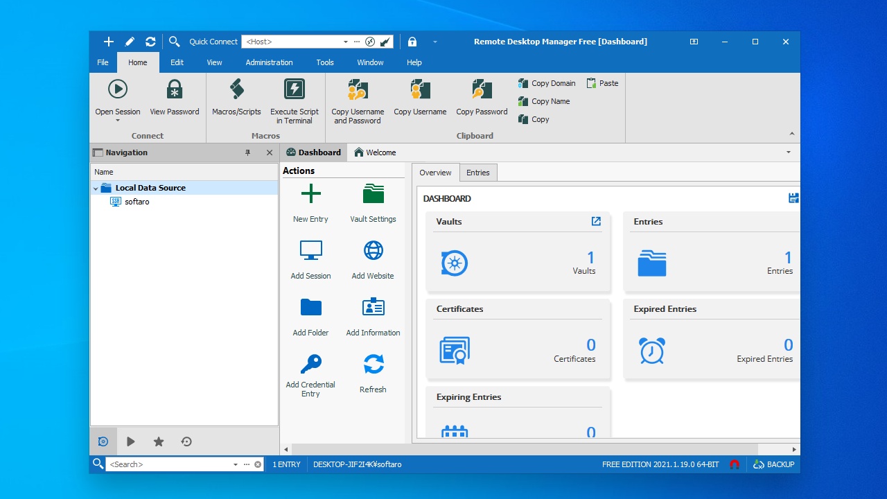 Remote Desktop Manager Free