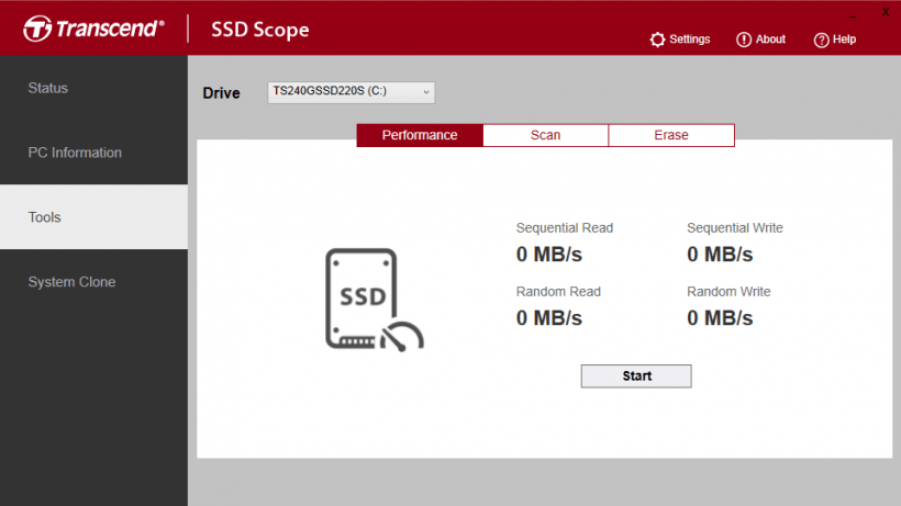 Transcend SSD Scope