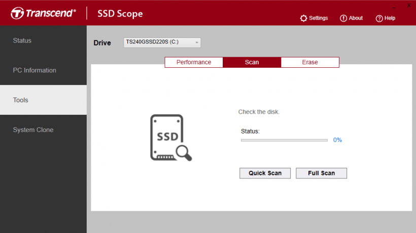 Transcend SSD Scope