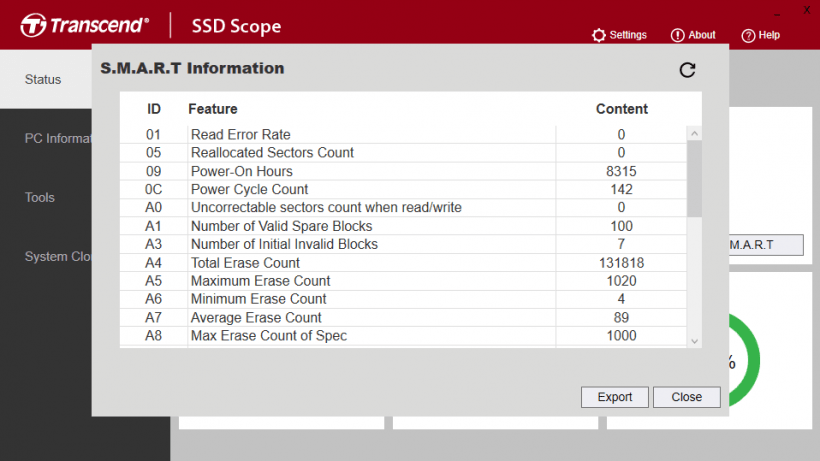 Transcend SSD Scope