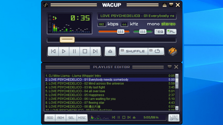 Wacup Visual WACUP 1.99.52.24626 Preview | ダウンロードと使い方 | ソフタロウ