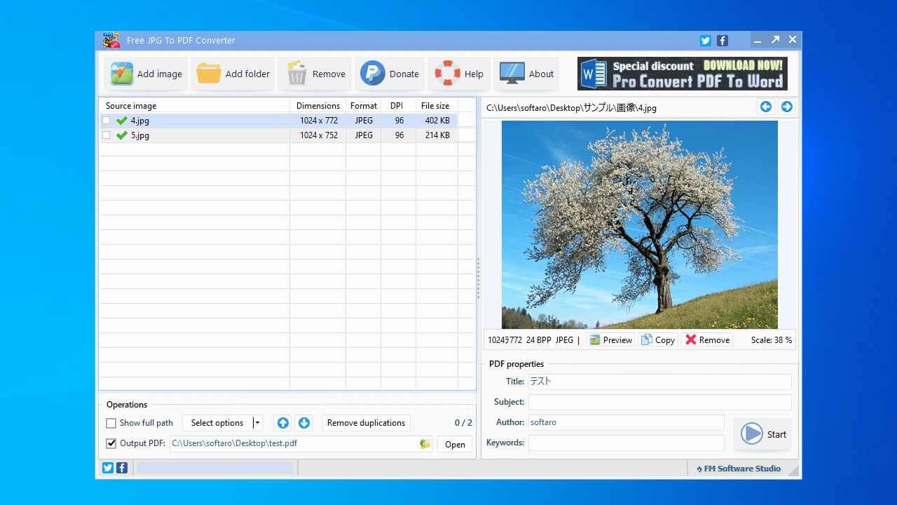 Free JPG To PDF Converter