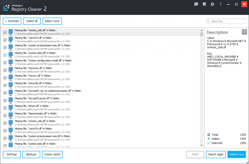 Ashampoo Registry Cleaner