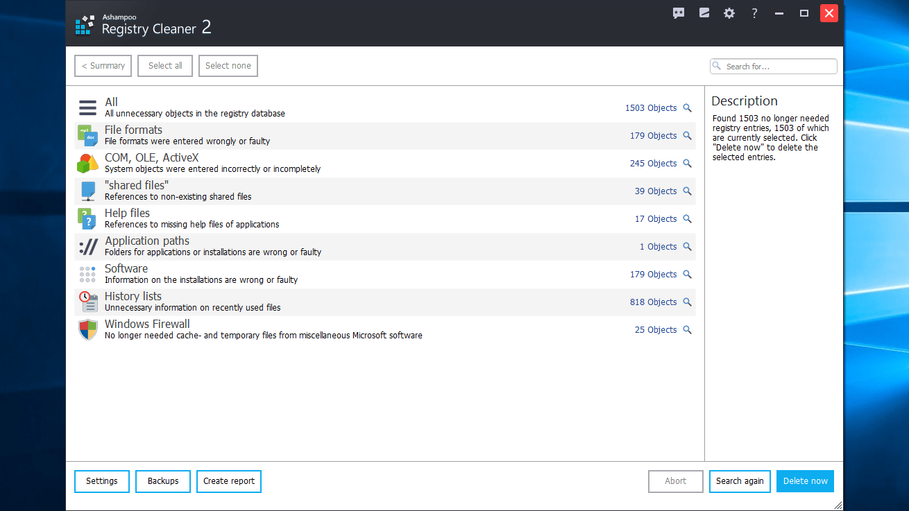 Ashampoo Registry Cleaner