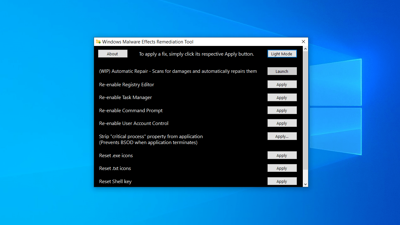 Malware Effects Remediation Tool