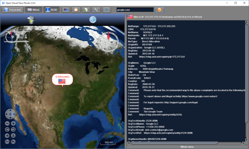 Open Visual Traceroute