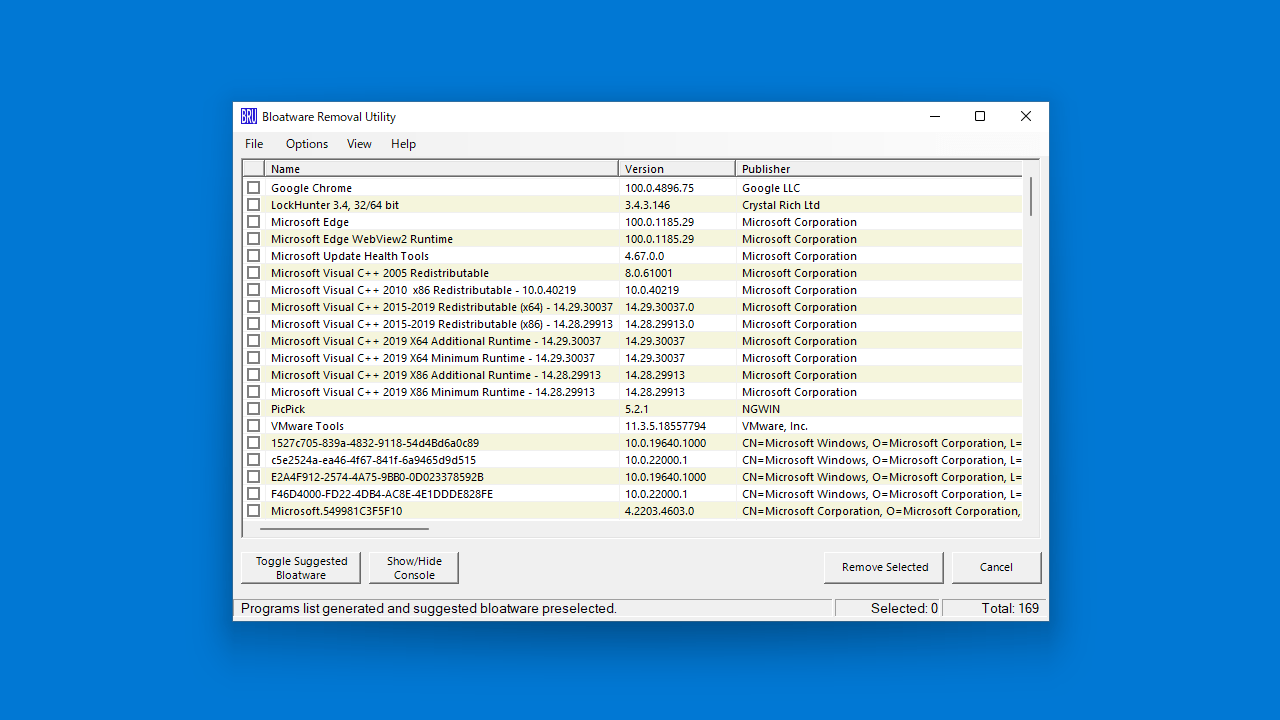 Bloatware Removal Utility