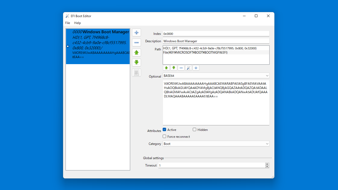 EFI Boot Editor