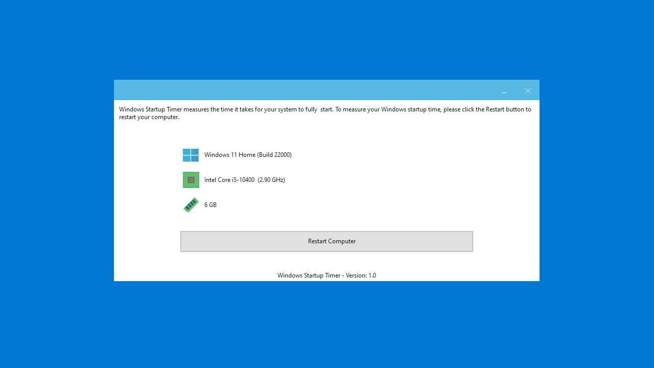 Windows Startup Timer