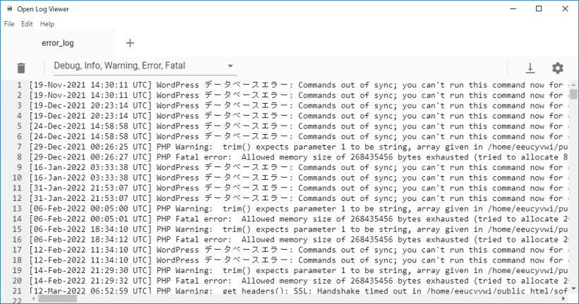 Open Log Viewer