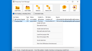 Temporary Font Manager