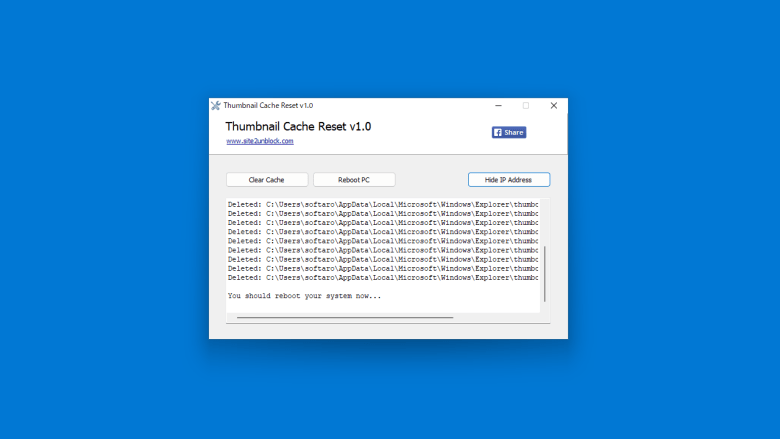 Thumbnail Cache Reset 1.0 | ダウンロードと使い方 | ソフタロウ