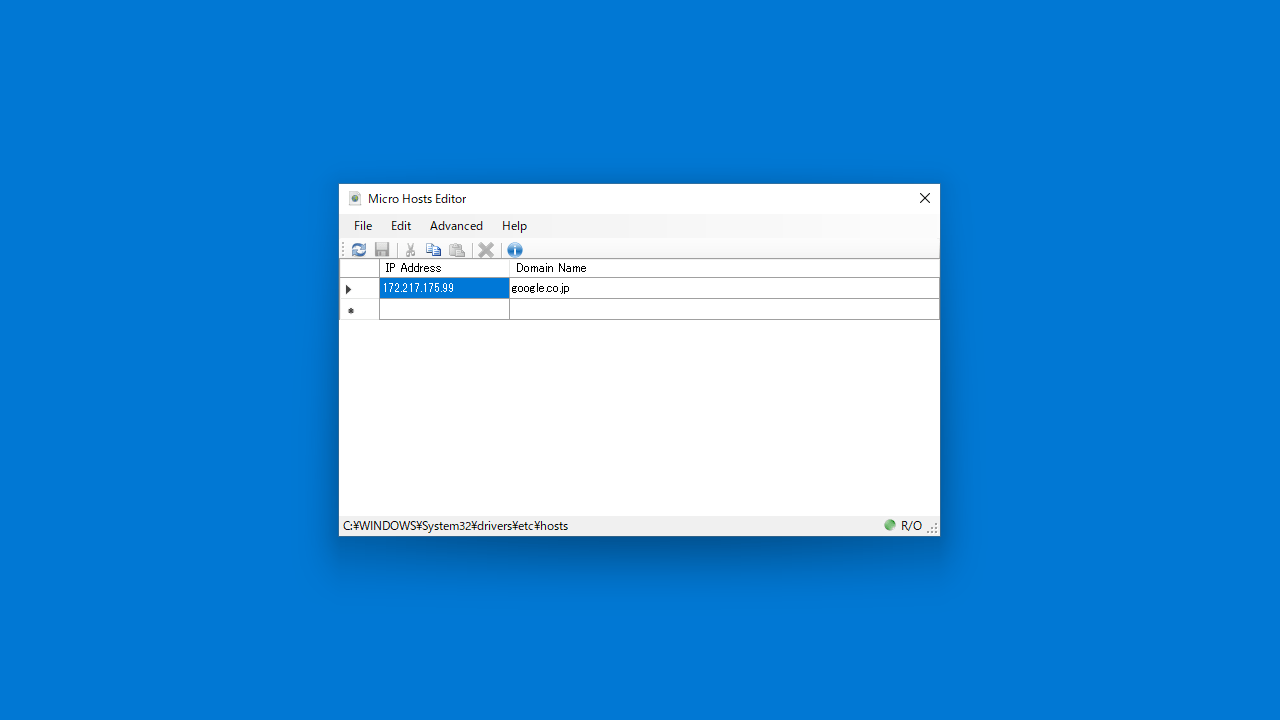 Micro Hosts Editor