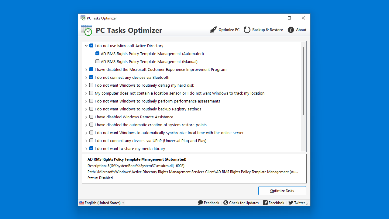 PC Tasks Optimizer