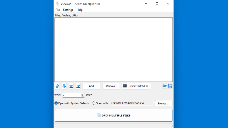 Open Multiple Files 3.2 | ダウンロードと使い方 | ソフタロウ