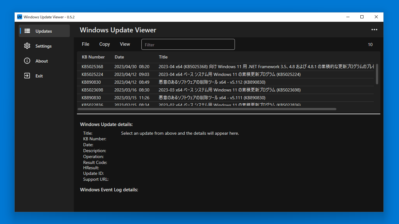 Windows Update Viewer