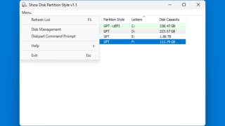 Show Disk Partition Style