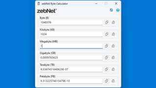 zebNet Byte Calculator