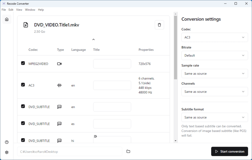 Recode Converter